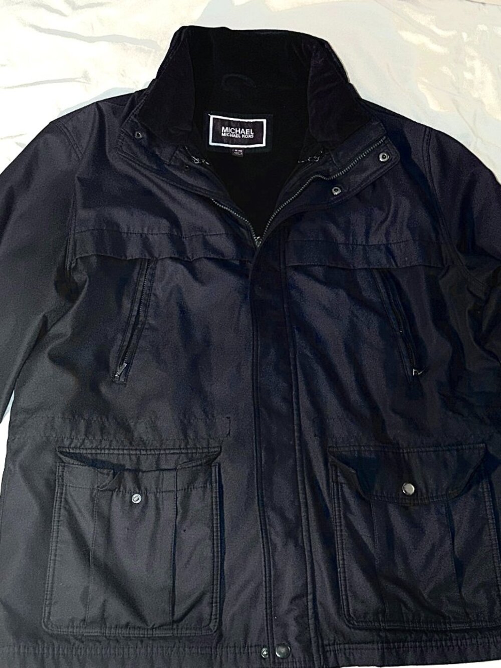 Michael Kors Men's XL Black Field Jacket Removable Insulated Liner Utility Coat